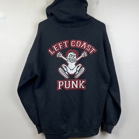 Vintage MXPX Left Coast Punk Hoodie with red accents Size L - Picture 1 of 8